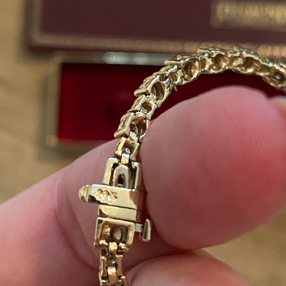 14K Yellow Gold Diamond Bracelet - Picture 4 of 6